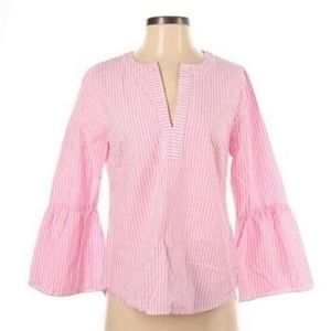 J. Crew Pink Striped Blouse